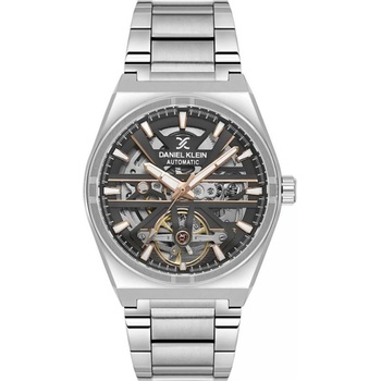 Daniel Klein DK. 1.14268-3 - Мъжки часовник, Skeleton, Автомат, 42.5mm, 5 ATM, Сив