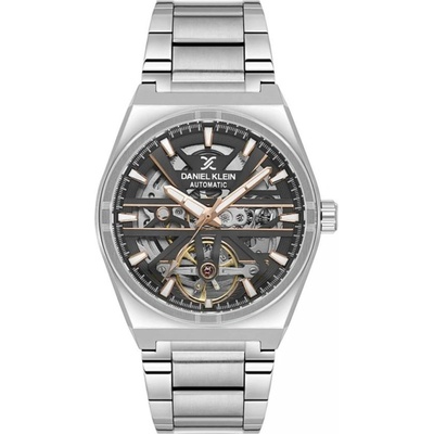 Daniel Klein DK. 1.14268-3 - Мъжки часовник, Skeleton, Автомат, 42.5mm, 5 ATM, Сив