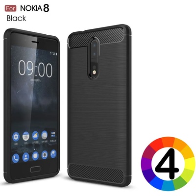 Nokia 8 Удароустойчив Carbon Fiber Калъф и Протектор
