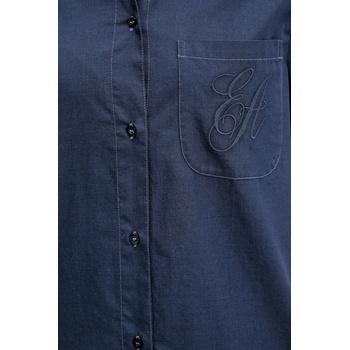 Giorgio Armani Риза Emporio Armani дамска в тъмносиньо със стандартна кройка с класическа яка EW000739 AF12432 (EW000739.AF12432)