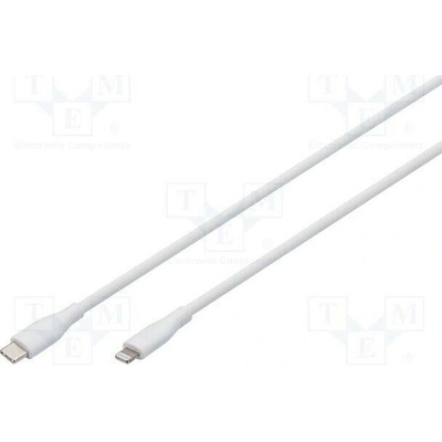 Digitus AK-600110-020-W USB 2.0; vidlice Apple Lightning,USB C vidlice, 2m, bílý