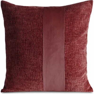 Takoy Povlak na polštář 45x45 cm bordó žinilkový zdobený pasem z veluru CARLA 02 - kolekce AMAROSA-HF-478918 | 45 x 45 cm