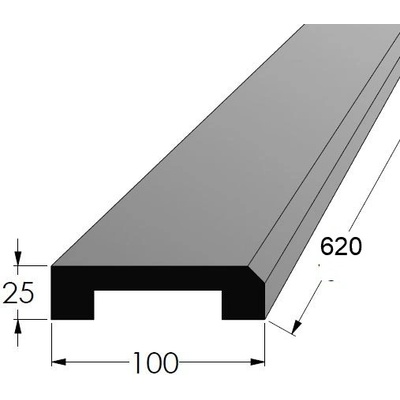 Dveřní práh s drážkou - O BK 600x100 x 25 – Sleviste.cz