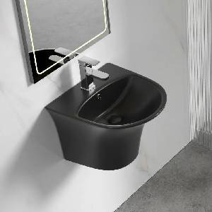 Inter Ceramic Овална стенен умивалник Inter Ceramic, матово черно, 48.5 см (4746MB)