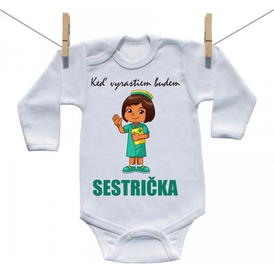 Boodyy Body s dlhým rukávom Keď vyrastiem budem sestrička