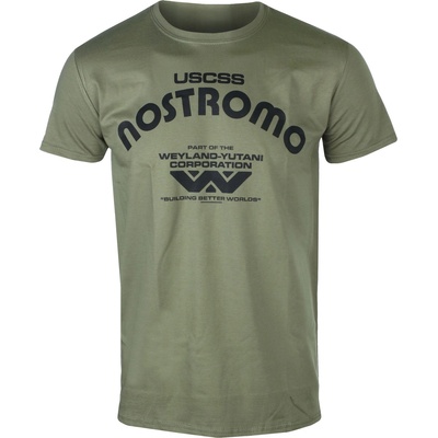 NNM Мъжка тениска Alien - Retro Nostromo - Olive - ALI09272TSC