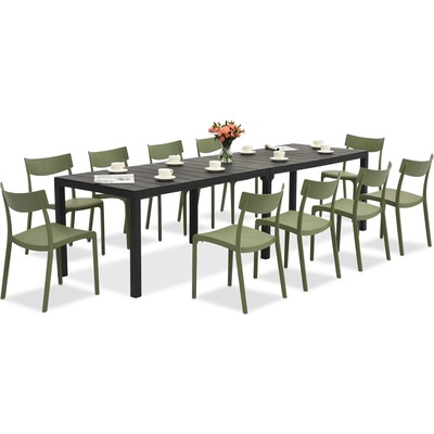 BICA King Double/Provence антрацитно зелен комплект градински мебели за 10 души Bica (BC439ANT-10xBC308ZIE)