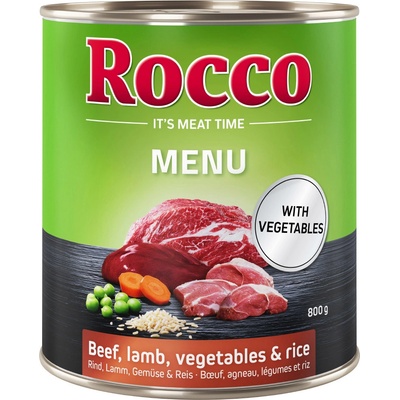 Rocco Menu hovädzie jahňacie zelenina & ryža 24 x 800 g