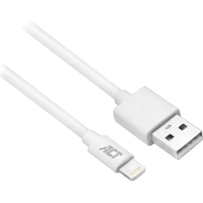 ACT AC3011 Кабел за зареждане/данни от USB към Lightning 1 м, бял (AC3011)