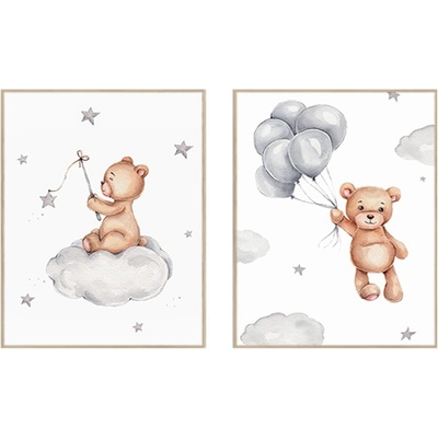 knor Детски картини в комплект 2 бр. 30x40 cm Teddy Bears - knor (ZEST003DB2X30X40L15,18,011)