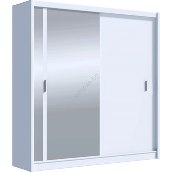 EMS Гардероб с огледало SABRINA 203x215 см бял (MT0035)