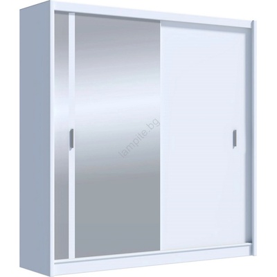 EMS Гардероб с огледало SABRINA 203x215 см бял (MT0035)