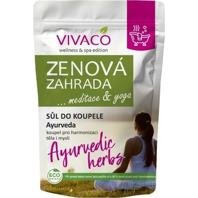 Vivaco Zenová Záhrada Ayurveda soľ do kúpeľa 1000 g
