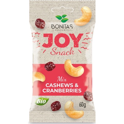 BONITAS Joy snack BIO Zmes kešu orechov a sušených brusníc 60 g