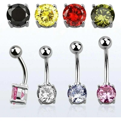 InfinityPierce Piercing do pupíku s kamínkem na straně jedné a kuličkou na straně druhé BNRDZ