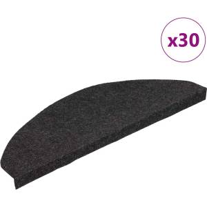 vidaXL Самозалепващи стелки за стъпала, 30 бр, черни, 65x22, 5x3, 5 см (3365907)
