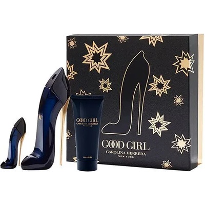 Carolina Herrera Good Girl Подаръчен комплект, Парфюмна вода 80ml + Мляко за тяло 100ml + Парфюмна вода 7ml, Жени