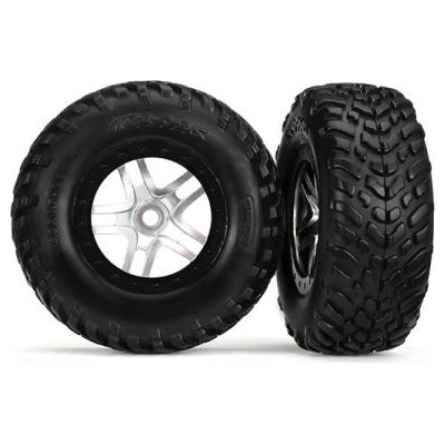 Traxxas колело 2.2/3.0", джанта SCT Split-Spoke сребърно-черно, гума SCT S1 (2)
