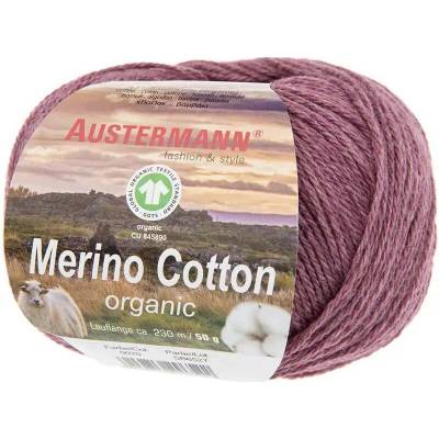 Austermann MERINO COTTON - 55% vlna merino, 45% bavlna - Ručně pletací příze Barva: 20 BEERE
