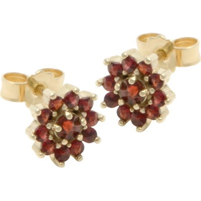 Zlatnictví Zlatíčko zlaté náušnice kytičky české granáty 970.00001