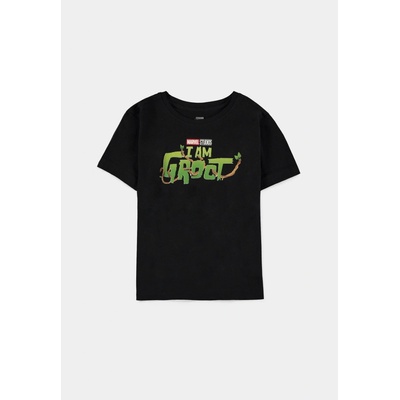 Marvel I Am Groot Boys Short Sleeved Regular Fit T-shirt Black