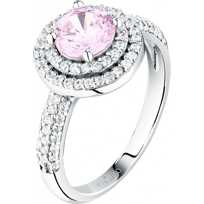 Morellato stříbrný prsten s růžovým zirkonem Tesori SAIW27601