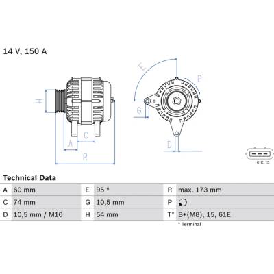 Alternátor BOSCH 0 986 045 031
