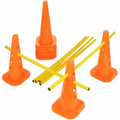 Merco Tréninková sada překážka 12x kužel s otvory 46cm + 6x tyče 100cm