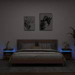 vidaXL Нощни шкафчета с LED осветление, 2 бр, опушен дъб, 40x39x48, 5см (836793)