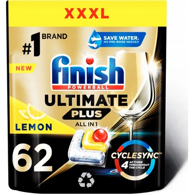 Finish Ultimate Plus Kapsle do myčky Lemon 62 ks