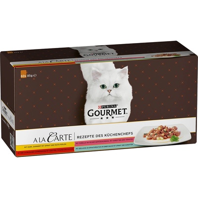 Gourmet A la Carte kuře hovězí pstruh tmavá treska 60 x 85 g