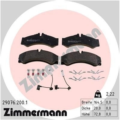 Sada brzdových platničiek kotúčovej brzdy ZIMMERMANN 29076.200.1