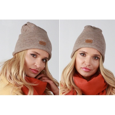 Fashionweek Elegantní dámská teplá čepice v módních barvách beanie ZIZI-P5 latte