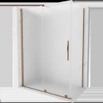 Mexen Velar плъзгаща се душ кабина 140 x 80 cm, мат, розово злато - 871-140-080-31-60 (871-140-080-31-60)