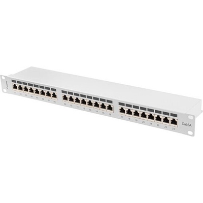 Lanberg Пач панел Lanberg patch panel 24 port 1U 19" CAT. 6a ftp with cable organizer shielded grey (PPSA-1024-S)