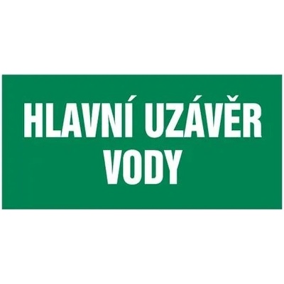 Samolepka Hlavní uzávěr vody 207 x 100 mm VÝPRODEJ