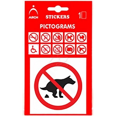 informační piktogram, samolepka, "Zákaz venčení psů", 100x170mm