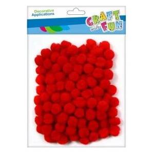 Craft with fun Decorative pompons red 1cm 120pcs