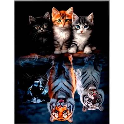 Norimpex - Puzzle Diamant painting: Cats and beasts 30x40cm - 1 - 39 piese