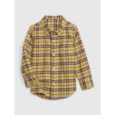GAP Baby kockovaná košeľa Oxford Brannan Bear žltá