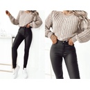 Fashionweek Kalhoty Pohodlné elastické push-up z imitace kůže MD025