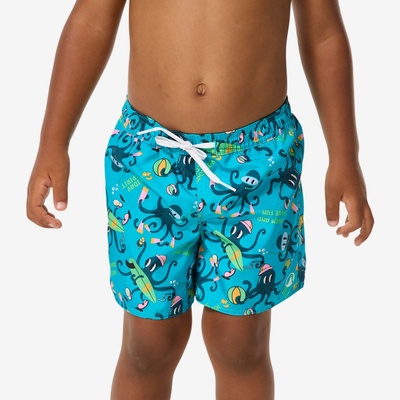 Decathlon Detské plážové šortky 100 Fun tyrkysové