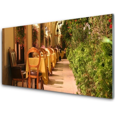 Obraz na skle Restaurace Architektura 100x50 cm