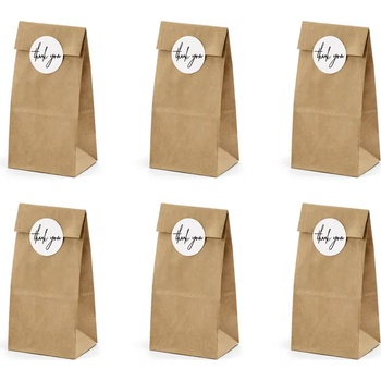 Image 1 of PartyDeco Крафт хартиени торбички - Thank You 6 бр