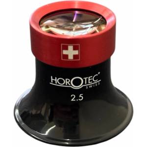 Horotec Лупа с очила Horotec MSA00.025-2.5 черна пластмаса с алуминиев винт x5