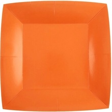 Santex Papierové taniere štvorcové jednofarebné 18 x 18 cm Farba: oranžová