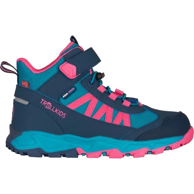 Trollkids Детски туристически обувки Trollkids Kid's Tronfjell Hiker Mid Walking boots - Dark Turquoise / Light Magenta - размер 36 (EU) (702-2416-1119)