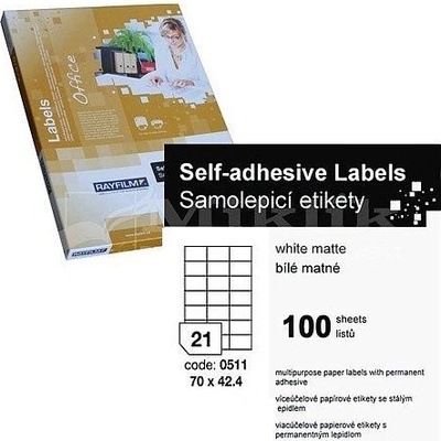 Rayfilm R0100.0511A samolepící 70x42,4mm bílé 100 listů