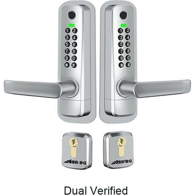 TTLock смарт брава с IP66 UV устойчивост, за дворни врати, физическа клавиатура, двустранен контрол, цвят сребо - ASD S06B-D-S (CNL066)