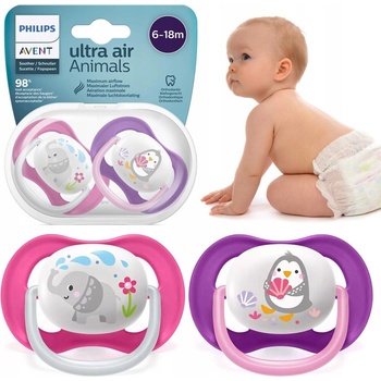 Avent Ultra Air Animals slon/tučniak ružová/lila